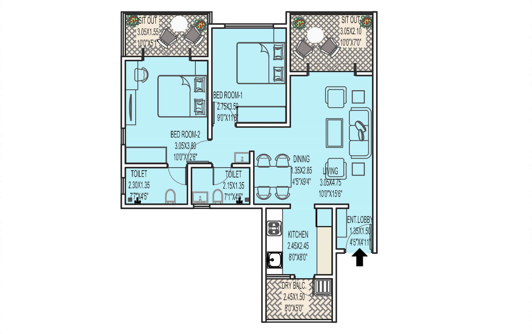 1083 XL Floor Plan