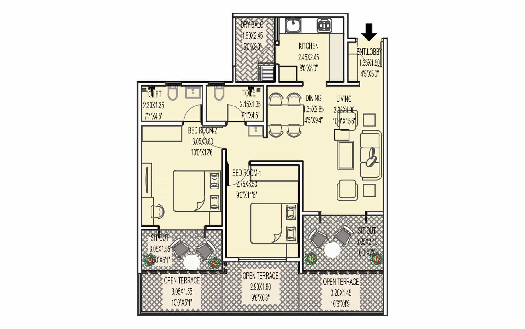 1303 XXL Floor Plan