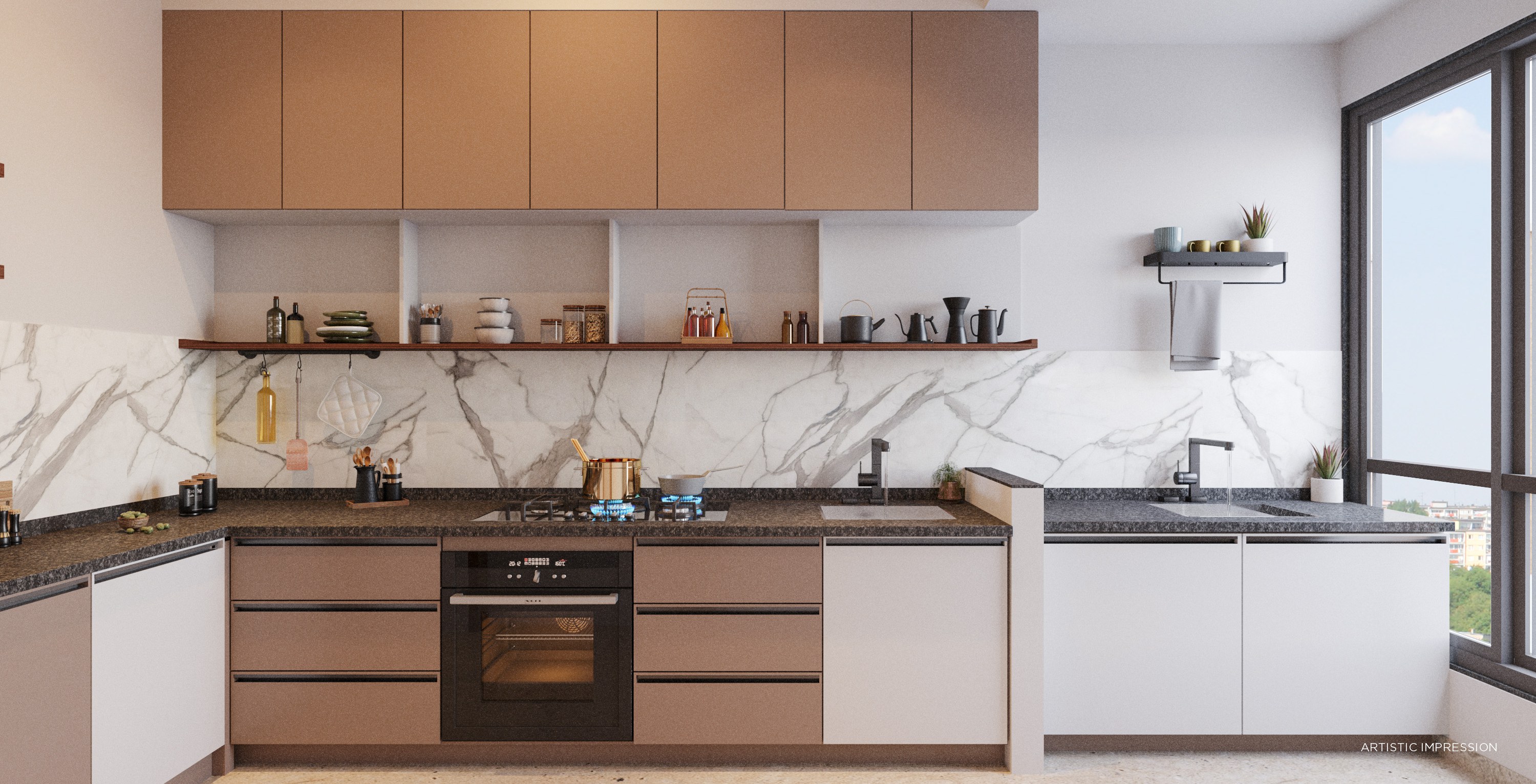 Sun Glory Kitchen - 3 BHK Interiors