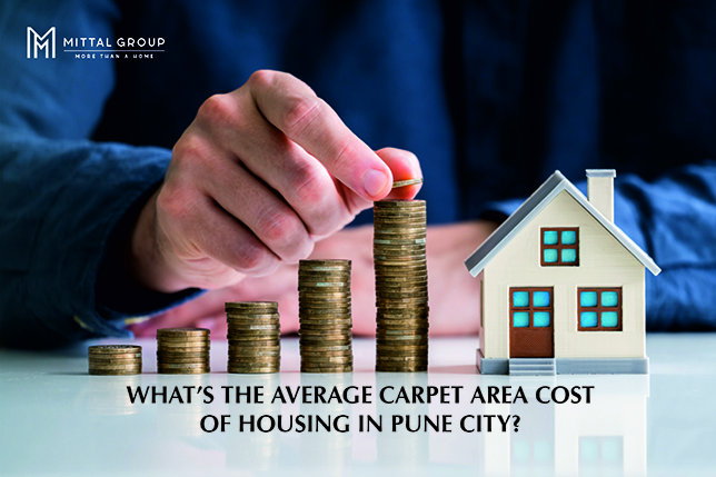 What’s the average carpet area cost of housing in Pune City?